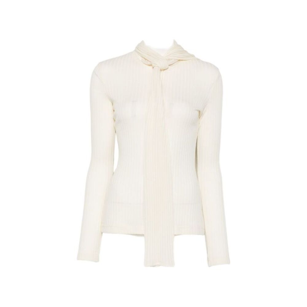 Toteme Women Ribbed Bow Blouse